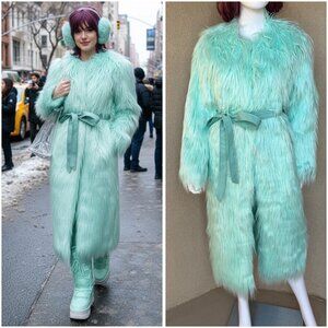 NWT Life of a Showgirl Style Long Faux Fur Jacket - Small